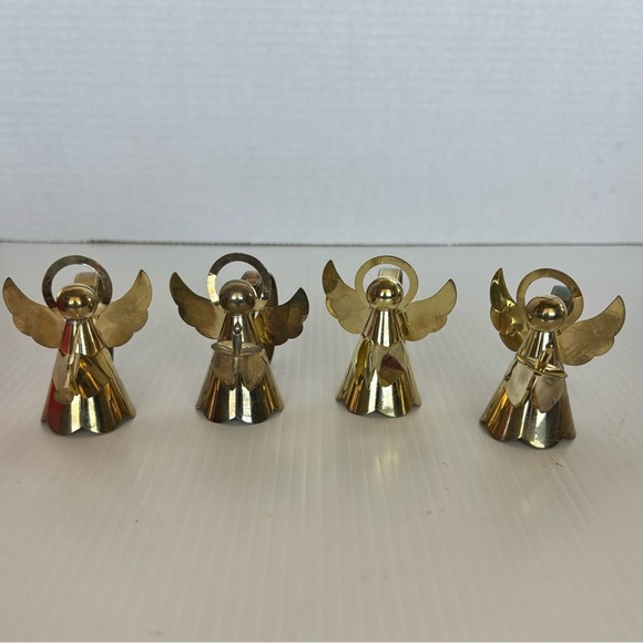 Vintage Christmas Gold Tone Angel Napkin Ring Holders  Lot of 8 - Picture 7 of 10